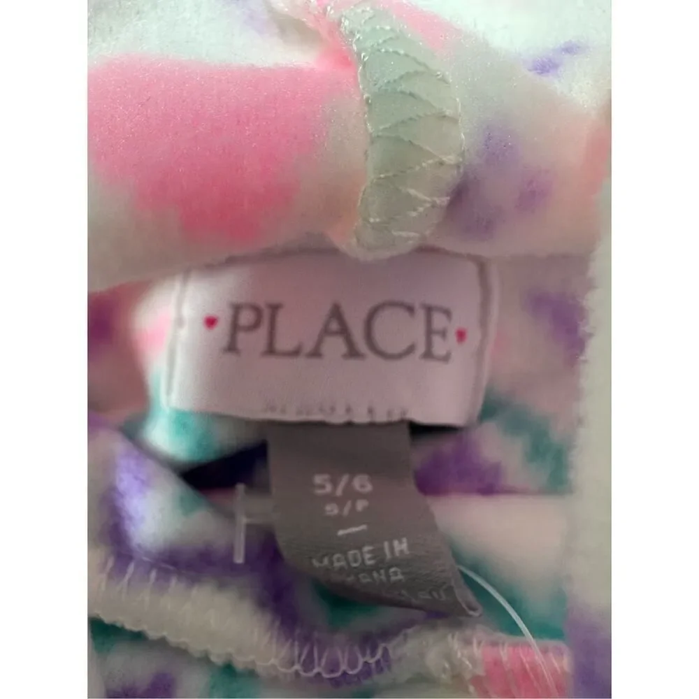 NWT The Children's Place Girl Fleece Hooded Pullover Patterned Fairsile Size S